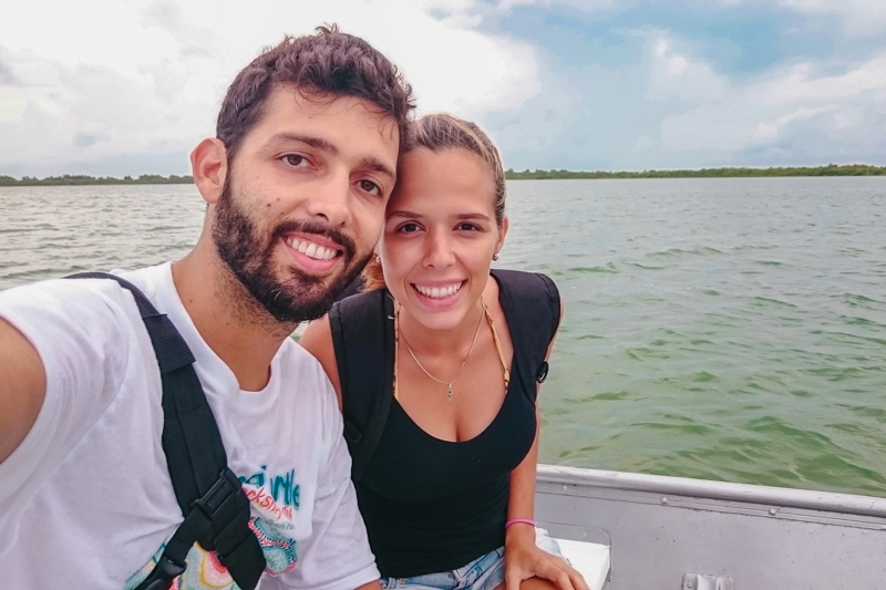 Passeio de barco na Laguna Colombia, para avistar crocodilos no Parque Punta Sur em Cozumel