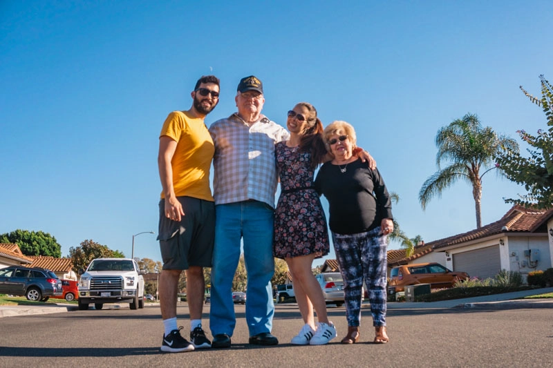 Com a família em Oceanside