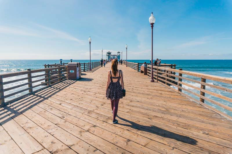 Píer de Oceanside, nosso primeiro destino na Califórnia. 