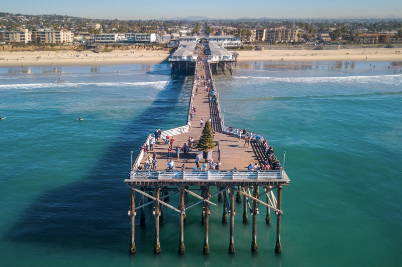 O Crystal Pier, na Pacific Beach, em San Diego, California