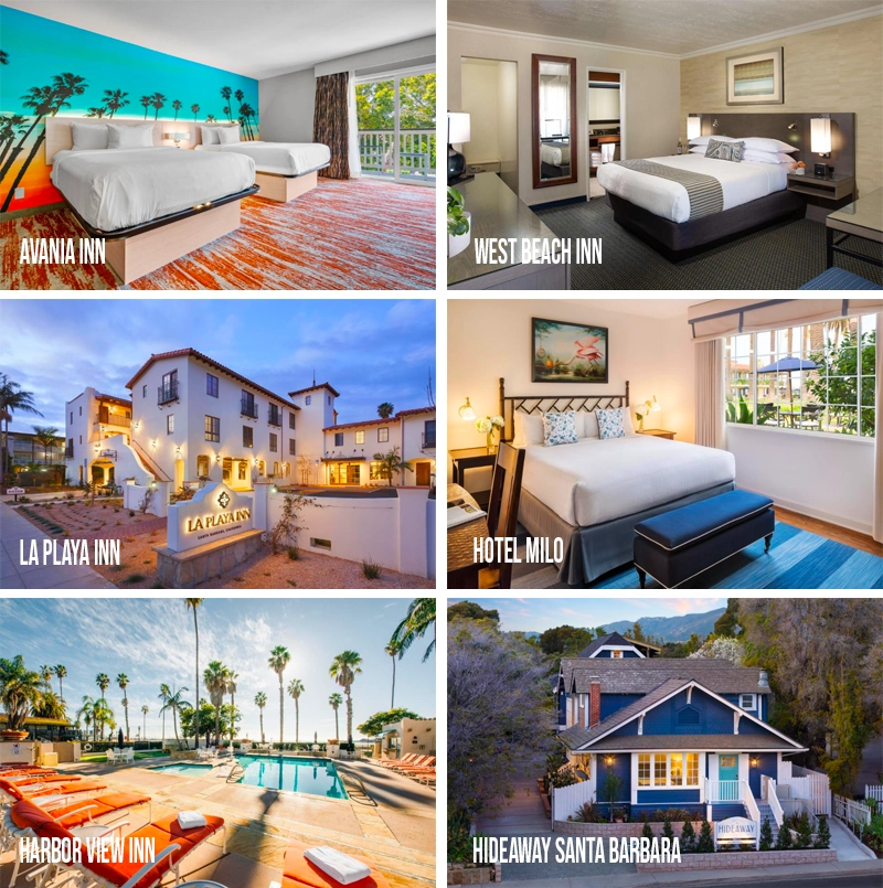 Onde ficar em Santa Barbara: hospedagens em West Beach e East Beach.