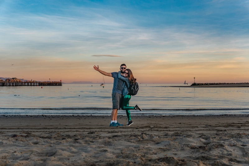 Por do Sol na praia em Santa Barbara, California