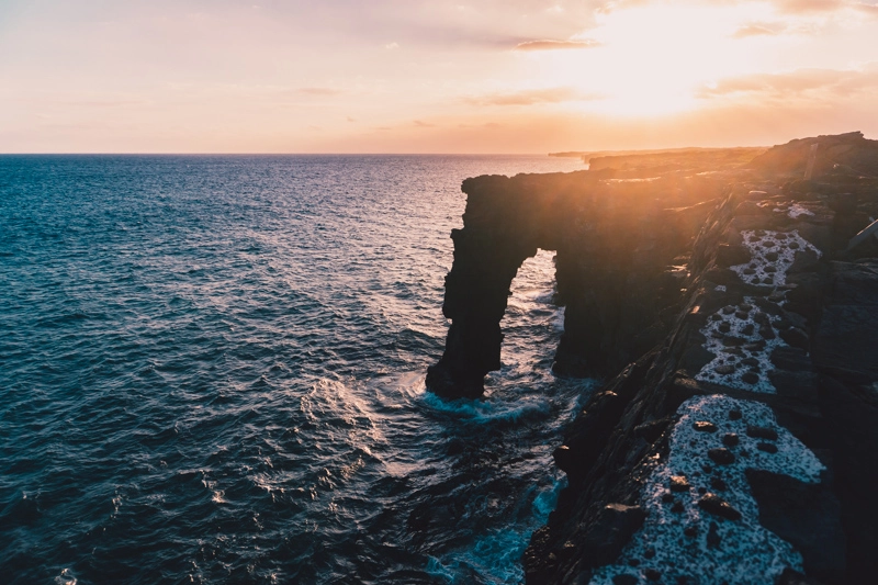 Arco Marítimo no Parque Nacional dos Vulcões, principal atração de Big Island, que não pode ficar de fora do seu roteiro de viagem pelo Havaí.