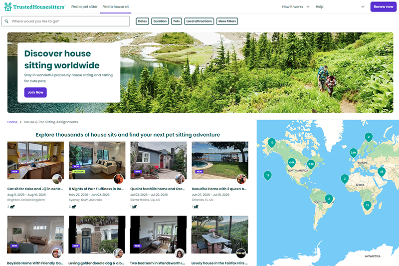 Como funciona o Trusted Housesitters: busca de oportunidades de house sitting pelo mundo
