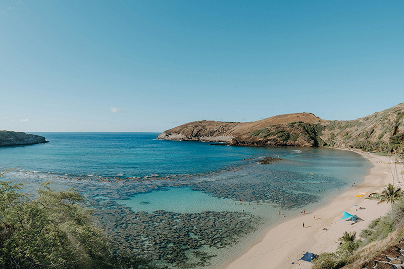 Hanauma Bay, um dos melhores lugares para fazer snorkel em Oahu, no Havaí