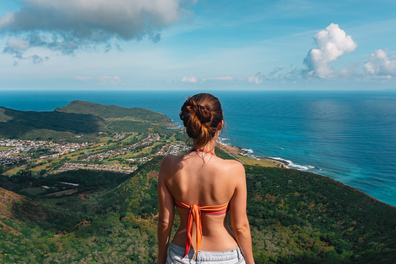 vista no topo do Koko Head, em Oahu