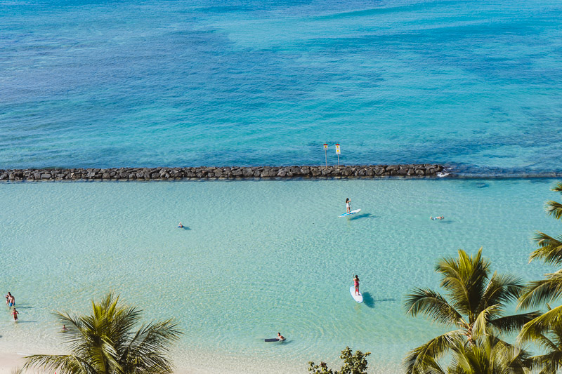 praia de Waikiki, em Oahu