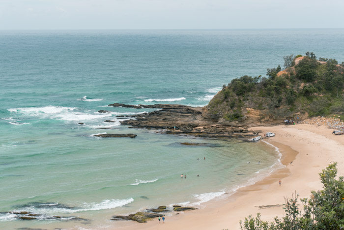 Praia de Nambucca Heads, sul da Austrália