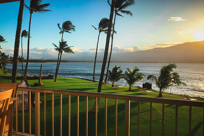 vista da varanda do Airbnb que ficamos em Maui