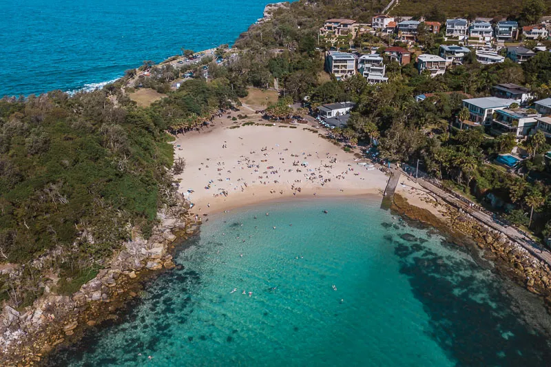 Vista aérea de Shelly Beach em Manly, Sydney