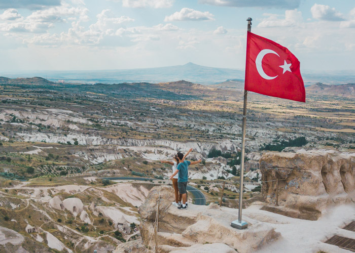 Vista do alto da Capadocia, na Turquia