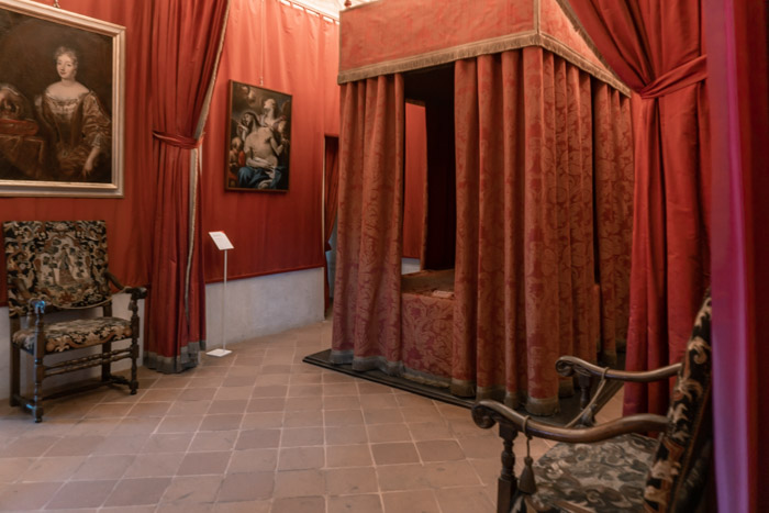 Quarto da realeza no Palácio da Venaria Real