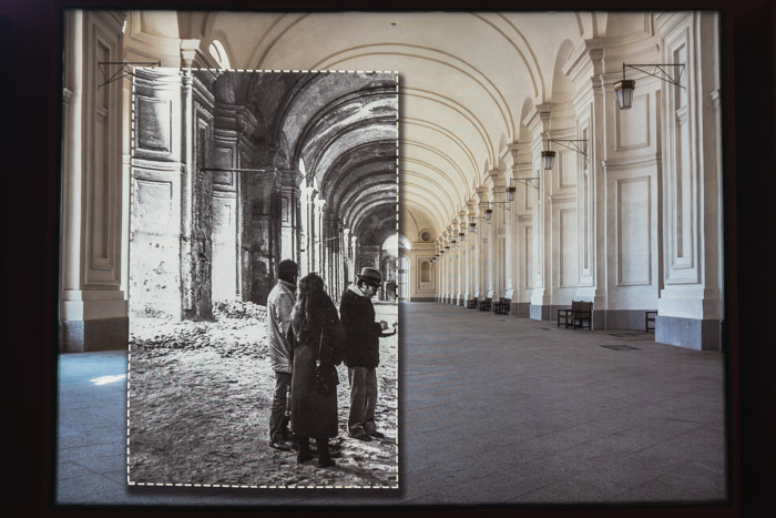 Venaria Real antes e depois da restauração.