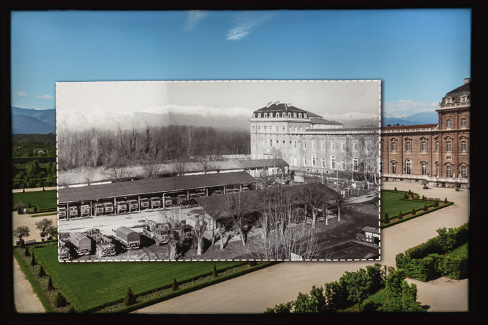 Durante a guerra, os jardins e o palácio da Venaria foram completamente destruídos