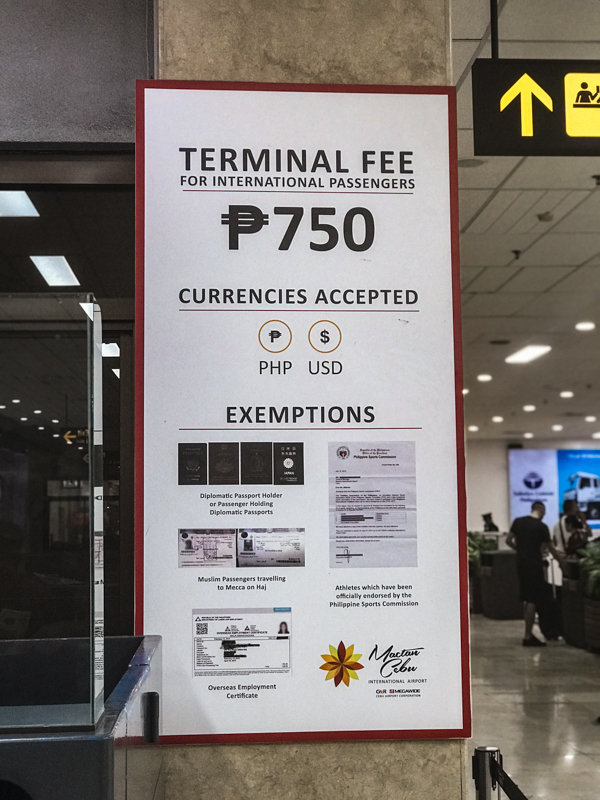 Taxa no aeroporto de Cebu