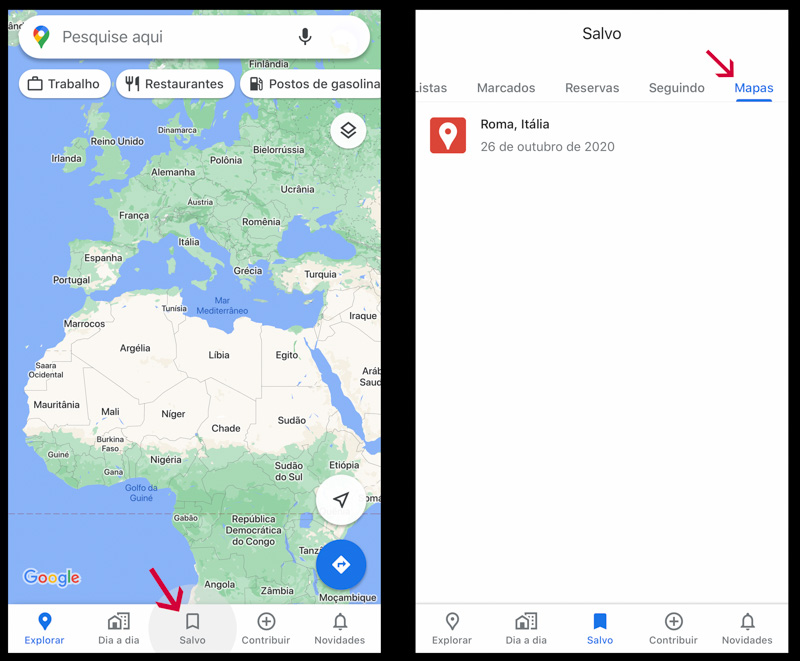 como acessar o roteiro personalizado no app do google maps via celular