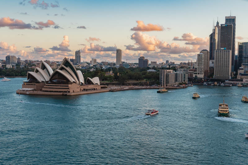 baía de Sydney vista da ponte