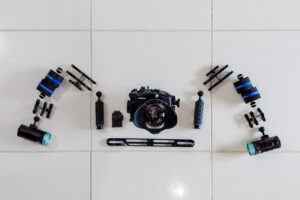 Kit de equipamentos fotosub, para fotografia subaquática