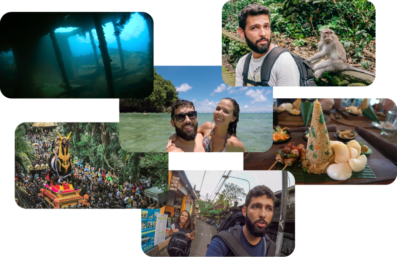 Cenas do episódio sobre Bali, na Indonésia. Profundo no Mundo na TV Climatempo Bio.