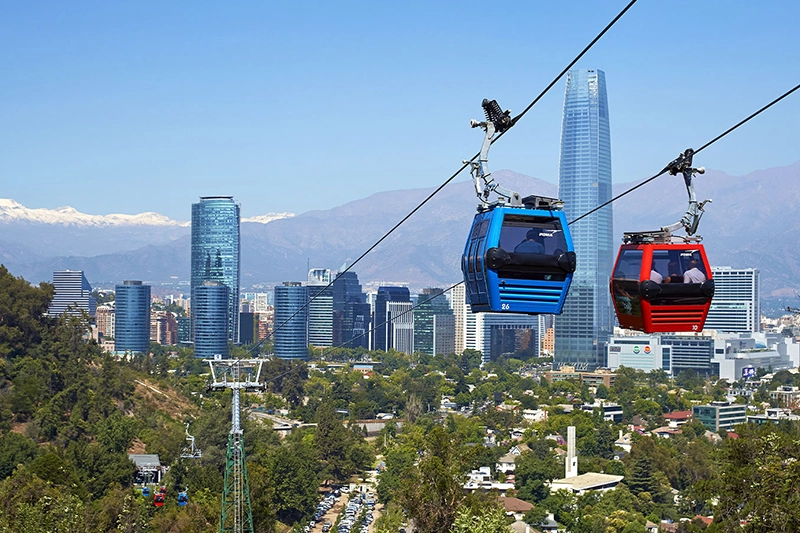 Teleférico do Cerro San Cristóbal, em Santiago, no Chile