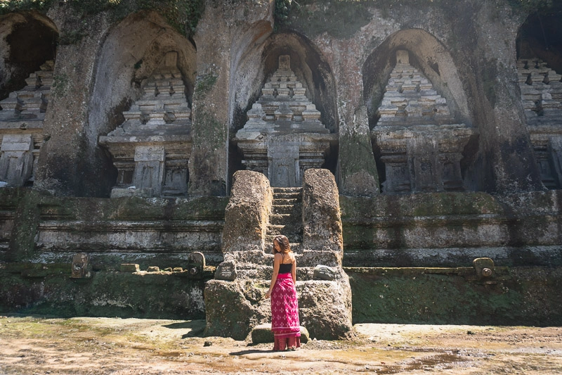 Santuários do templo Gunung Kawi, em Ubud, Bali