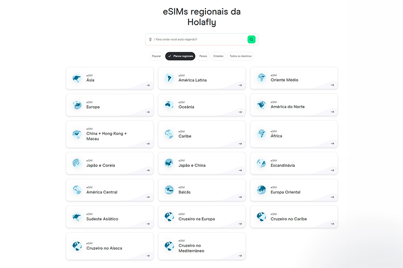planos regionais da Holafly